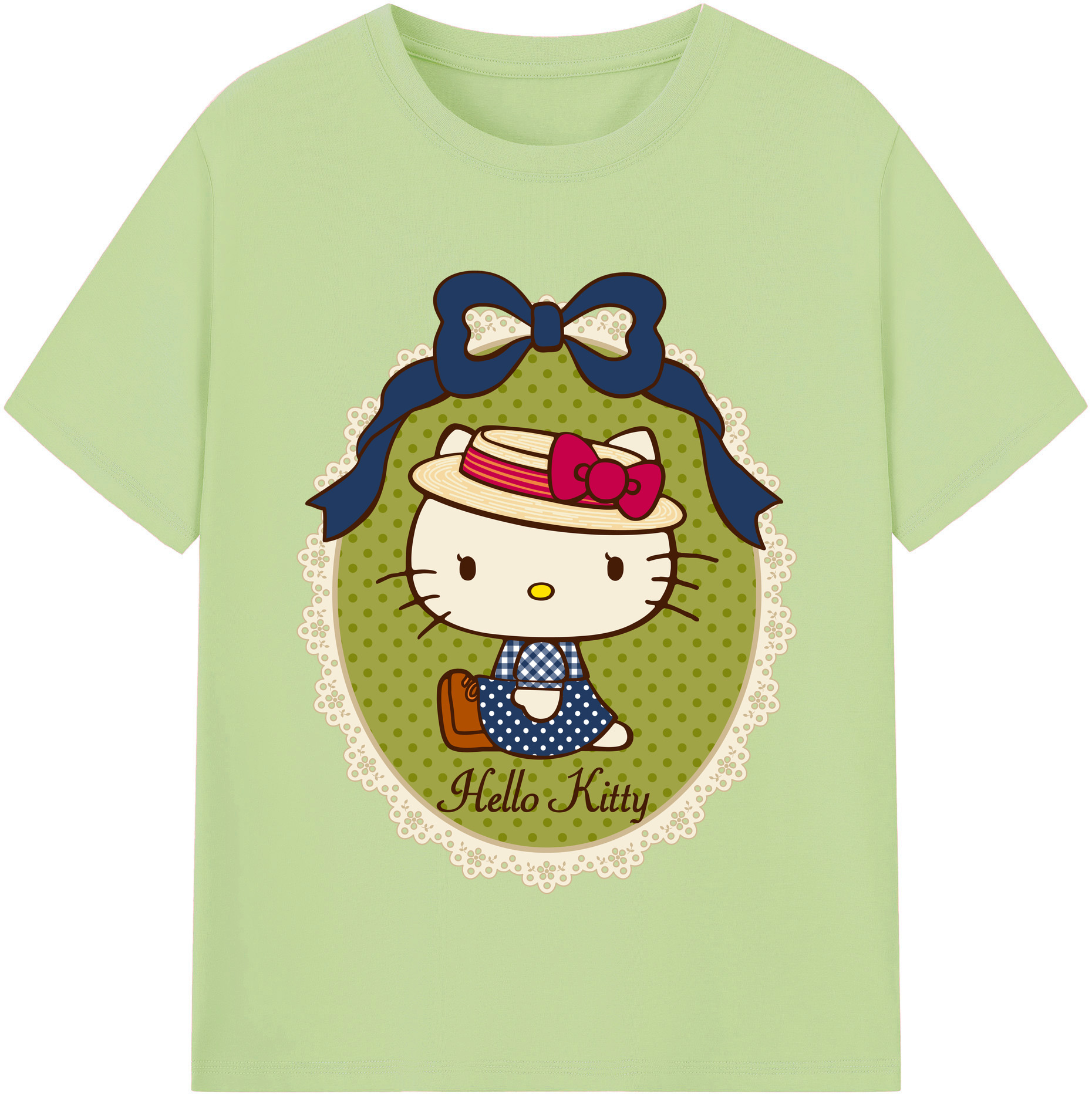 （画像用） Hello Kitty ハローキティ 綿100％半袖Tシャツ（フロントプリント）